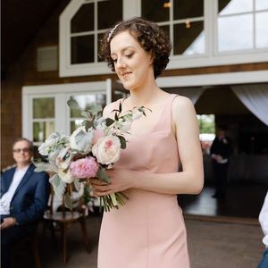 Bari Jay Peachy Pink Formal/Bridesmaids Dress